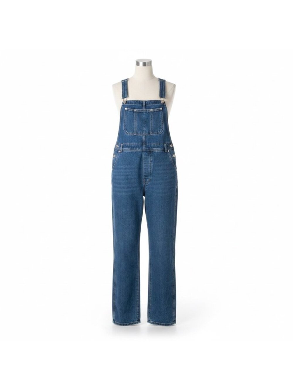 No Excuses Womens Blue Cotton Denim Overalls Casual Retro Style Size M